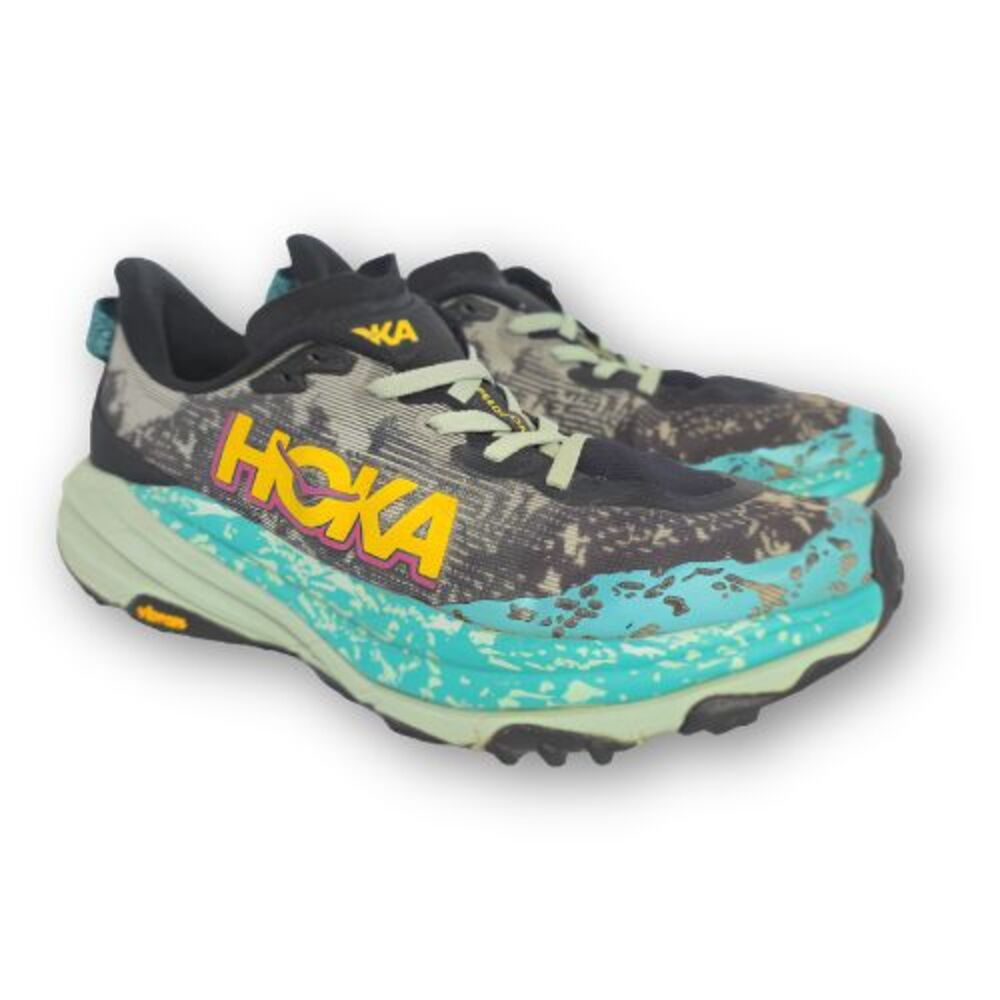 Hoka Speedgoat 6 Women's Size 8 B Black Aloe Vera Trail Running Shoes 1147811